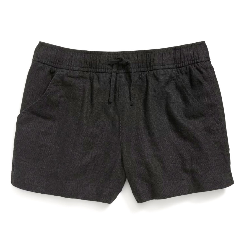 Old Navy Black Jack Linen-Blend Drawstring Shorts for Girls 🖤